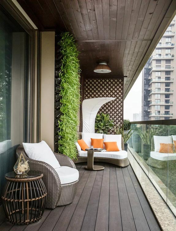 30平方米大阳台装修设计，30平阳台花园设计方案实景图片-成都青望园林景观设计公司