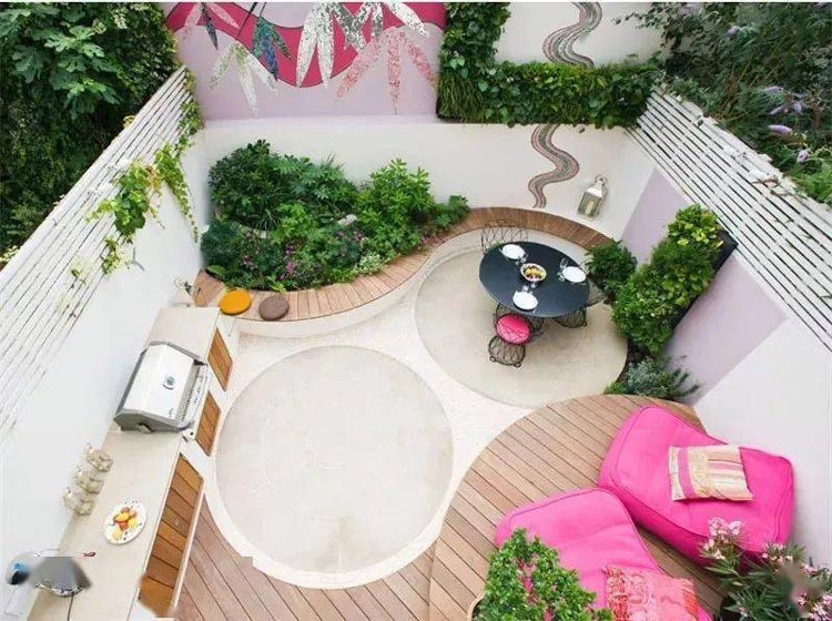  30平联排小花园设计实景图，联排30平小花园装修效果图-成都青望私家花园设计