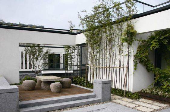 成都现代中式风格庭院设计图实景图效果图-青望私家花园设计-1