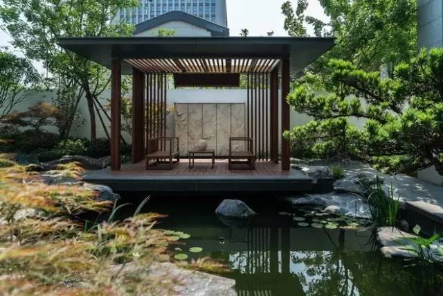 新中式风格私家园林后花园设计实景图片-青望私家花园设计-1