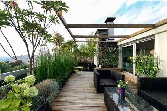 200平米楼顶露台花园设计装修实景图片案例-青望私家花园设计-1