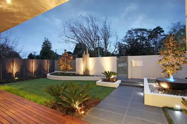 现代简约风格别墅花园设计实景图片-青望私家花园设计