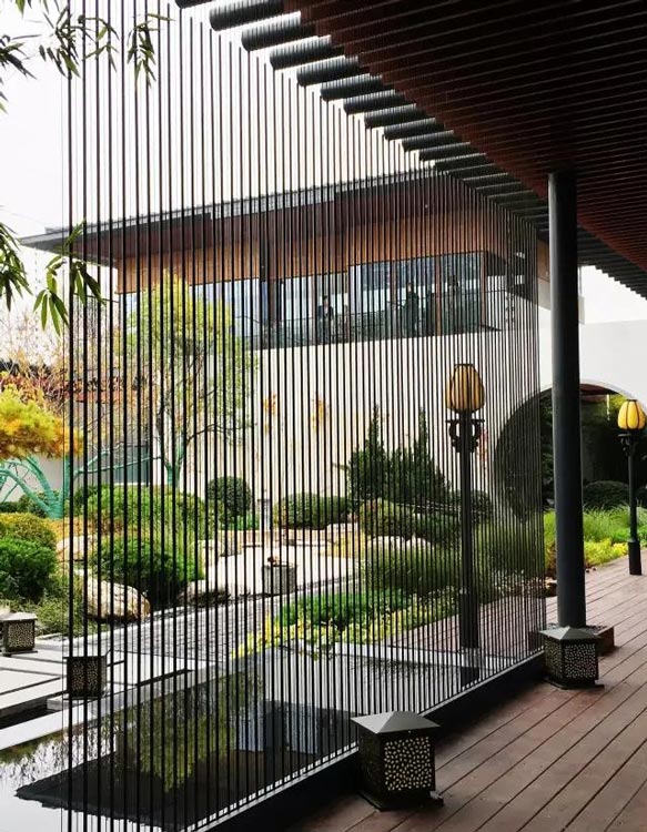 成都现代中式风格庭院设计图实景图效果图-青望私家花园设计
