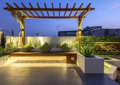 80平米現代風屋頂花園設計裝修實景圖