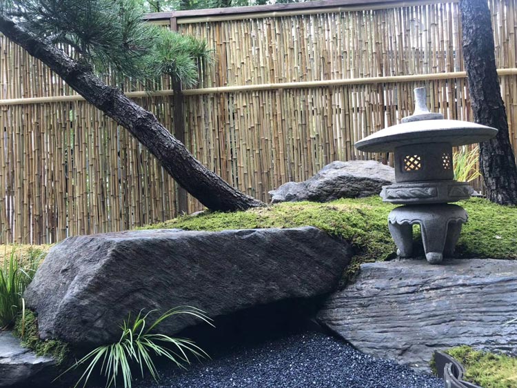 金碧天下80㎡日式别墅庭院设计施工实景图