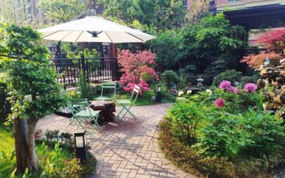 90平米私人小庭院花园设计实景图，自然中式欧式混搭风