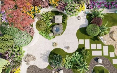 70平米小花园现代日式庭院设计效果图，高级又自然