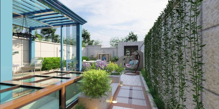 60平米欧式花园装修效果图，现代简约欧式风花园-成都青望园林景观设计公司