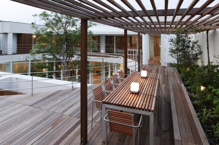楼顶100平方露台花园设计图实景图片-成都青望园林景观设计公司-1