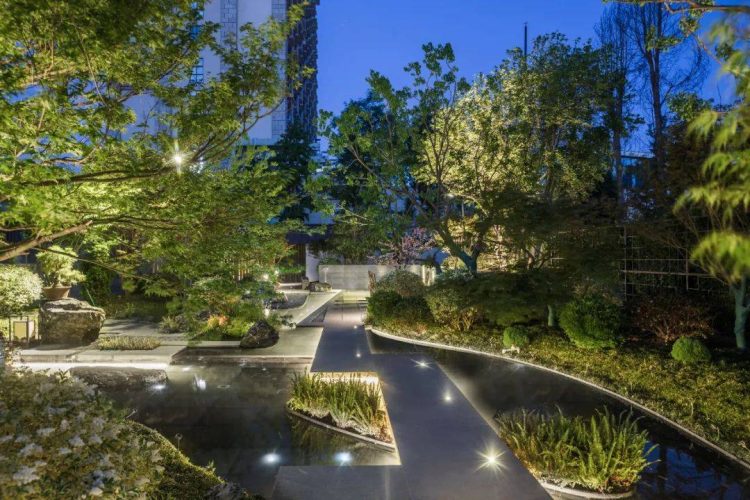 1300平新中式风别墅花园设计施工实景图片-成都青望园林景观设计公司-1