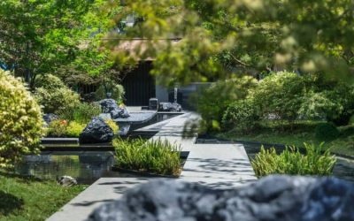 1300平新中式风别墅花园设计施工实景图片案例