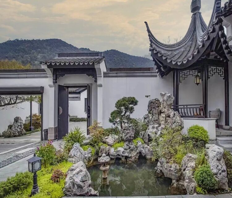 新中式庭院景观设计实景图-成都青望园林景观设计