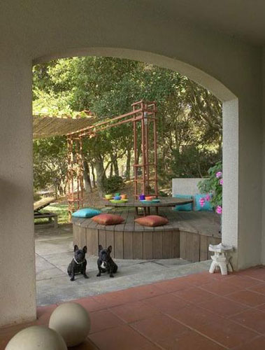 私家花园中创意又实用的长凳设计法-成都青望园林景观设计公司
