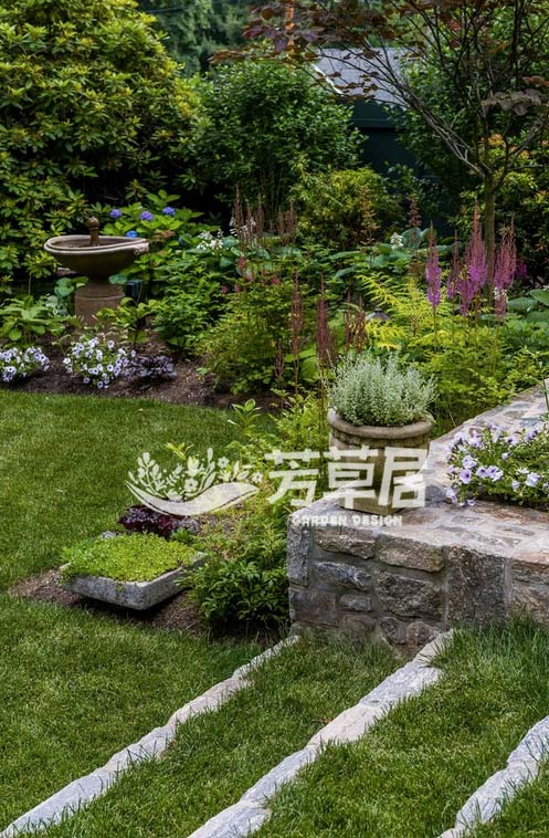 美式别墅花园设计实景图-成都青望园林景观设计公司